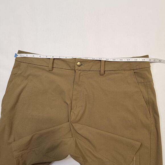 Lululemon Commission Short Mens 38 Brown Khaki Chino Golf Warpstreme Stretch - Picture 11 of 11